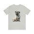 Loving Pug in Watercolor - Short Sleeve Tee Silver